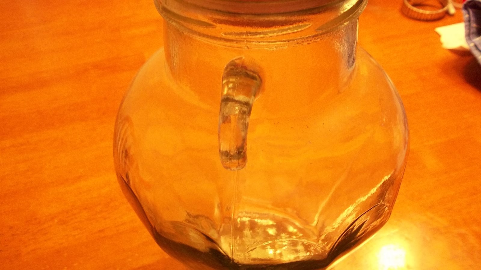 Vintage 12" tall Decorative Glass Jar with handles Wooden Lid eBay