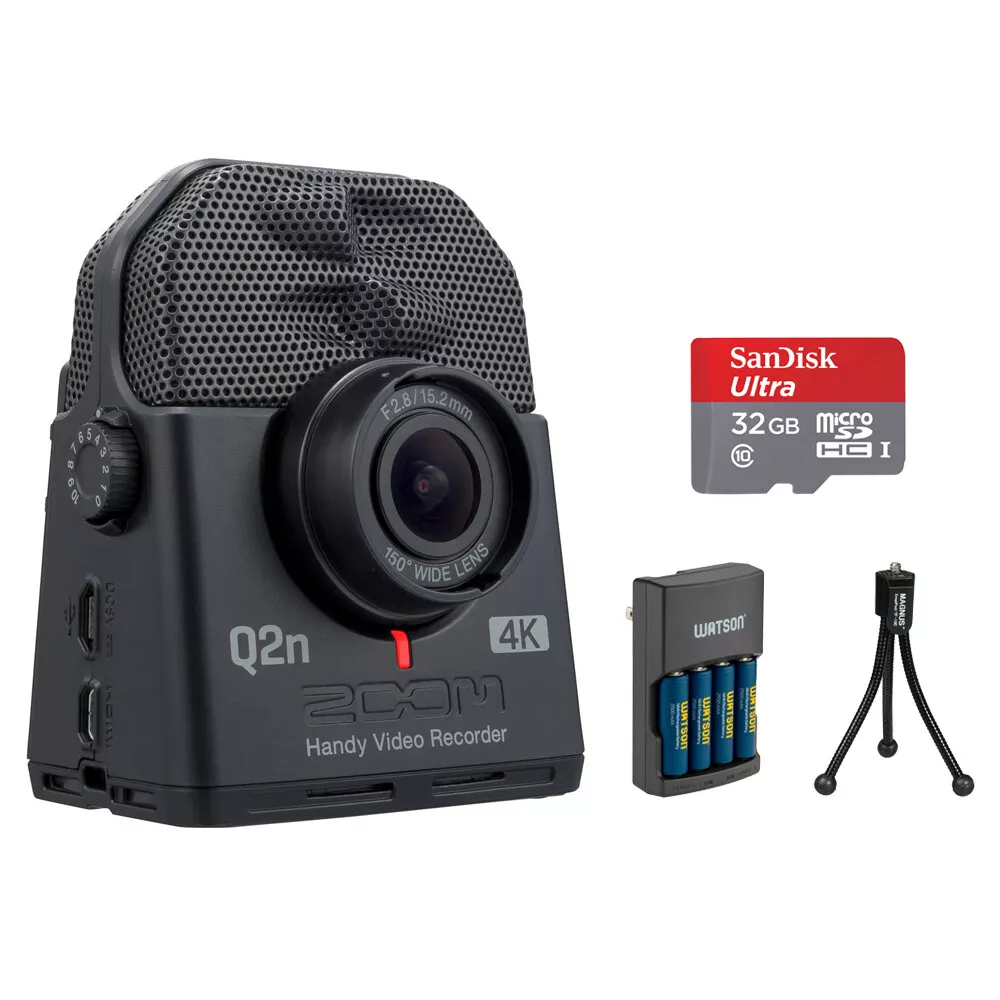 Zoom Q2n-4K Handy Video Recorder w/ 32GB Memory Card, Tripod