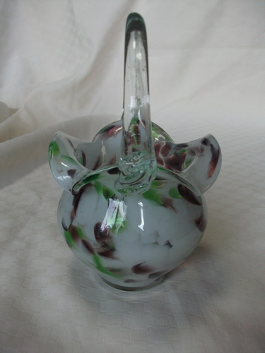 Vintage Hand Made Glass Posy Basket - Picture 2 of 7
