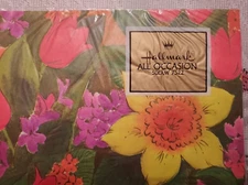 VTG Hallmark Gift Wrapping Paper Flowers All Occasion 2 Sheets 20 1/4" x 28 1/2"