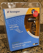 Kensington Combination Portable Self Coiling Cable Lock Notebook Laptop NEW