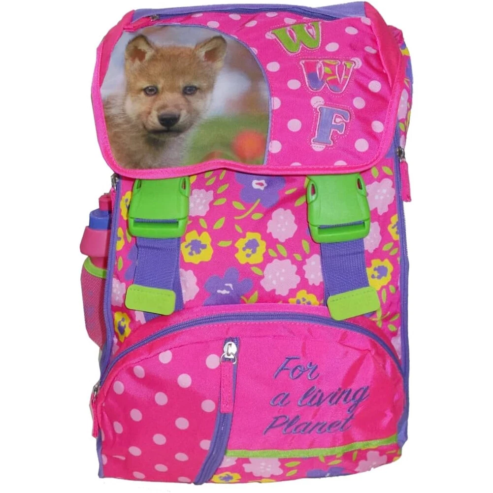 Zaino WWF Flowers Girl Rosa Estensibile Gadget Borraccia Scuola