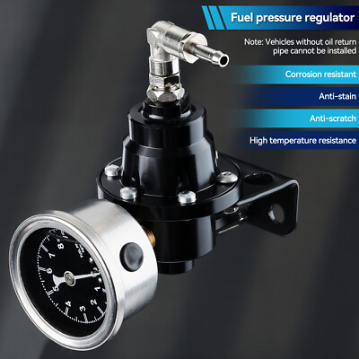 #ad Fuel Pressure Regulator Gauge Kit with Return Universal and Adjustable Vehicle $21.89