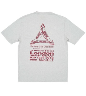 Palace Grand Master T-Shirt Grey Marl Tri-Ferg Palace