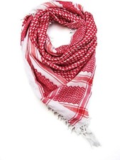 Keffiyeh Scarf Palestinian Shemagh Original Arab Kufiya White New Red