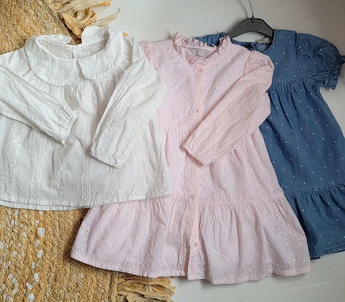Baby Primark Girl Blue Pink Dress White Blouse Lot Size 2T eBay