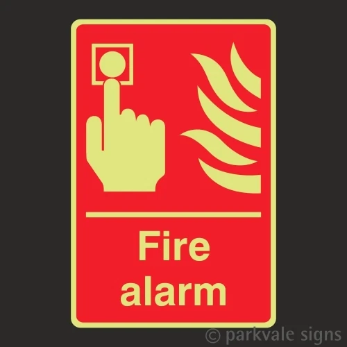 LASTING IMPRESSIONS (SIGNS) LIMITED Photoluminescent Fire Alarm Glow In The Dark Signs