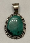 Vintage Will Denetdale Sterling Silver + Velvet Malachite Pendant! Stunning! — photo 2