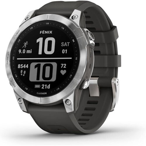 Garmin Fenix 7 Smartwatch 47mm Plata con cinturino Grafito 010-02540-01 - Picture 1 of 5