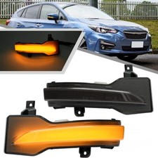 Dynamic Smoked LED Side Wing Mirror Indicator Light For Subaru Forester Impreza