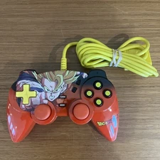 Broken Ps2 NUBYTECH DragonBall Z SUPER Saiyan Goku Controller Red/Yellow PARTS