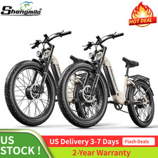 2 Items 26'' Fat Tire Electric Bike 2000W Dual Motor eBike 48V 17.5AH for Adult