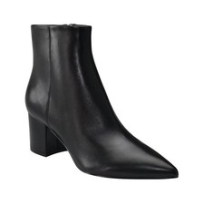Women's Marc Fisher LTD Jarli Block Heel Dress Booties Black Leather
