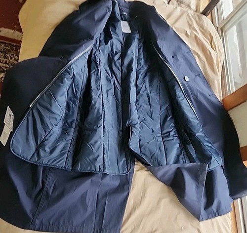 Military Navy Blue Vintage All Weather Trench Coat Full Liner Size 44L Defender - Picture 4 of 9