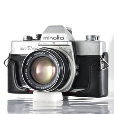 Minolta SRT101 Camera Kit with MC Rokkor 55mm F1.7, Removable Leather Case, Used