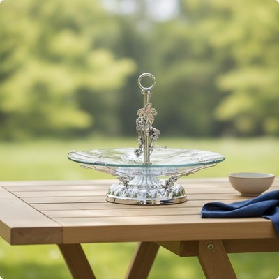 Obsttablett mit Metallständer Deko für Hochzeit, Wohndeko