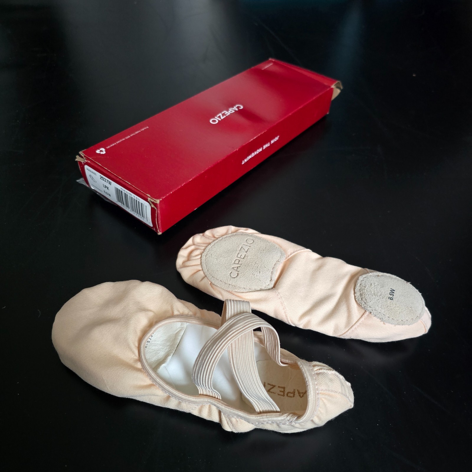Capezio 2037W Rosa Lona Elástica Suave Zapatos de Ballet Hanami - NUEVO EN CAJA