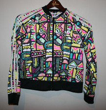 Girls Adidas Originals SST Full Zip Crop Track Jacket Abstract Print 13/14 L