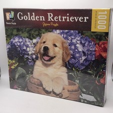 Jigsaw Puzzle 1000 Piece Sealed Golden Retriever Puppy Dog go Classic Puzzle