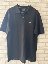 Banana Republic Men's Polo Shirt Size large L solid Black Short Sleeve Logo B4