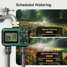 2 Zone Sprinkler Timer Brass Inlet Smart Rain Delay Function For Garden BNMO