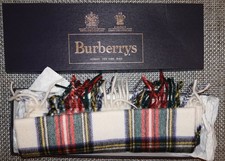 Vintage BURBERRY'S of London DRESS STEWART 100 Lambswool 60" Scarf. RARE NEW