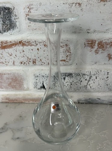 VTG Blenko Art Glass Clear Optic Bud Vase w/ Sticker #8726S