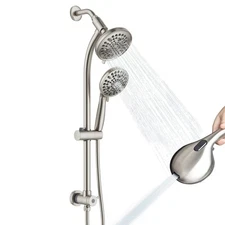 High Pressure Handheld/Rain 82-mode 3-way Shower Head Combo with 25.75" Adjus...