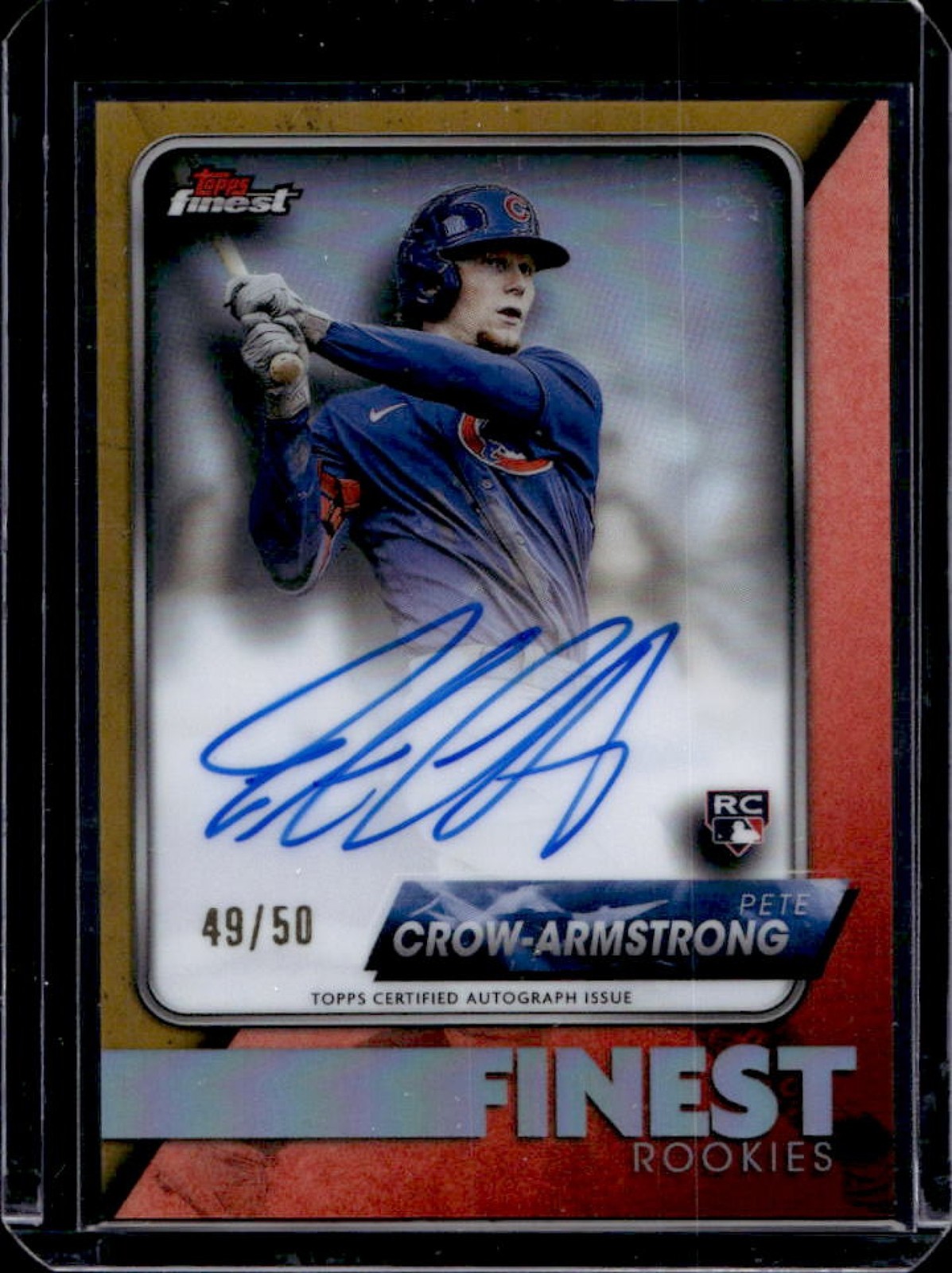 2024 Finest Pete Crow-Armstrong Rookies Auto Variations RC Gold Refractor #/50