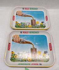 (2) Vintage Coca-Cola BE REALLY REFRESHED! Metal Serving Trays - See Description