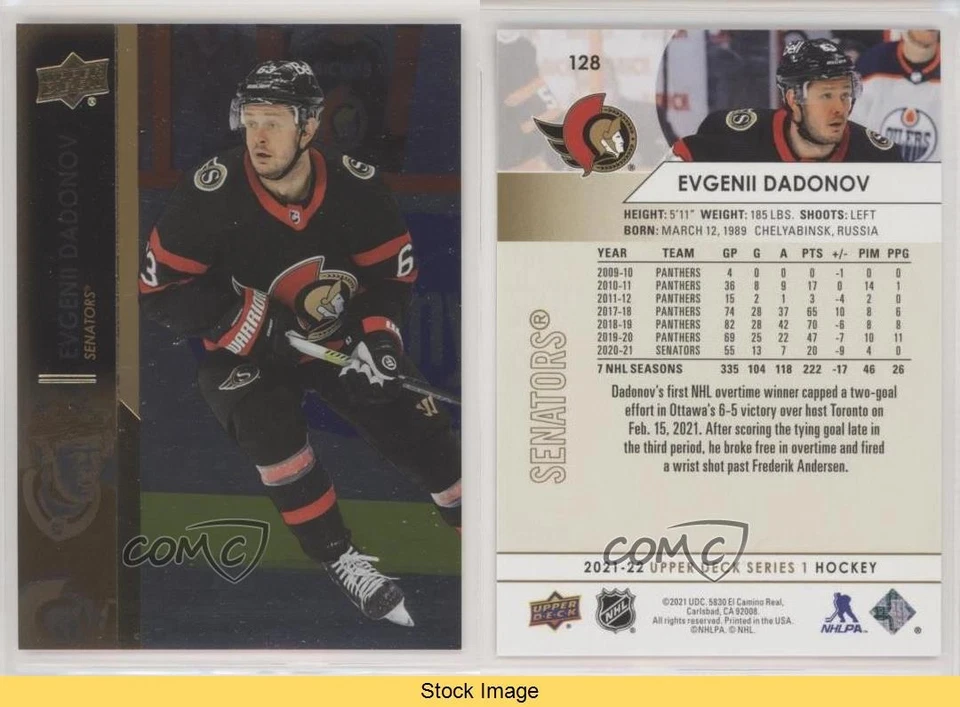 2021-22 Upper Deck Series 1 Silver Foil Evgenii Dadonov #128 READ - Image 3 of 3