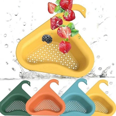 Swan Drain Basket Multifunctional Kitchen Leftover Sink Strainer Vegetable 2/4pc