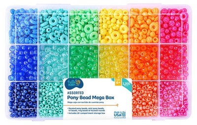 Hello Hobby - Rainbow Craft Bead Box - 3200 Pieces - USHH6671