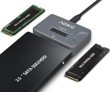 AOKO USB 3.2 M.2 NVMe SATA SSD 2.5" SATA Hard Drive Adapter Reader AE10GR