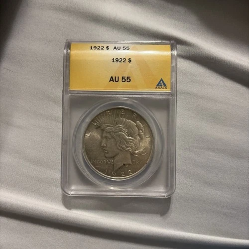 1922 Silver Peace Dollar ANACS AU 55