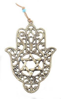 STAR DAVID evil Hamsa hand gold plated Soul holy souvenir Judaica Wall decor
