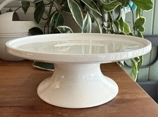8" White Ceramic Pedestal Cake Stand Modern Round Dessert Display Riser No Brand