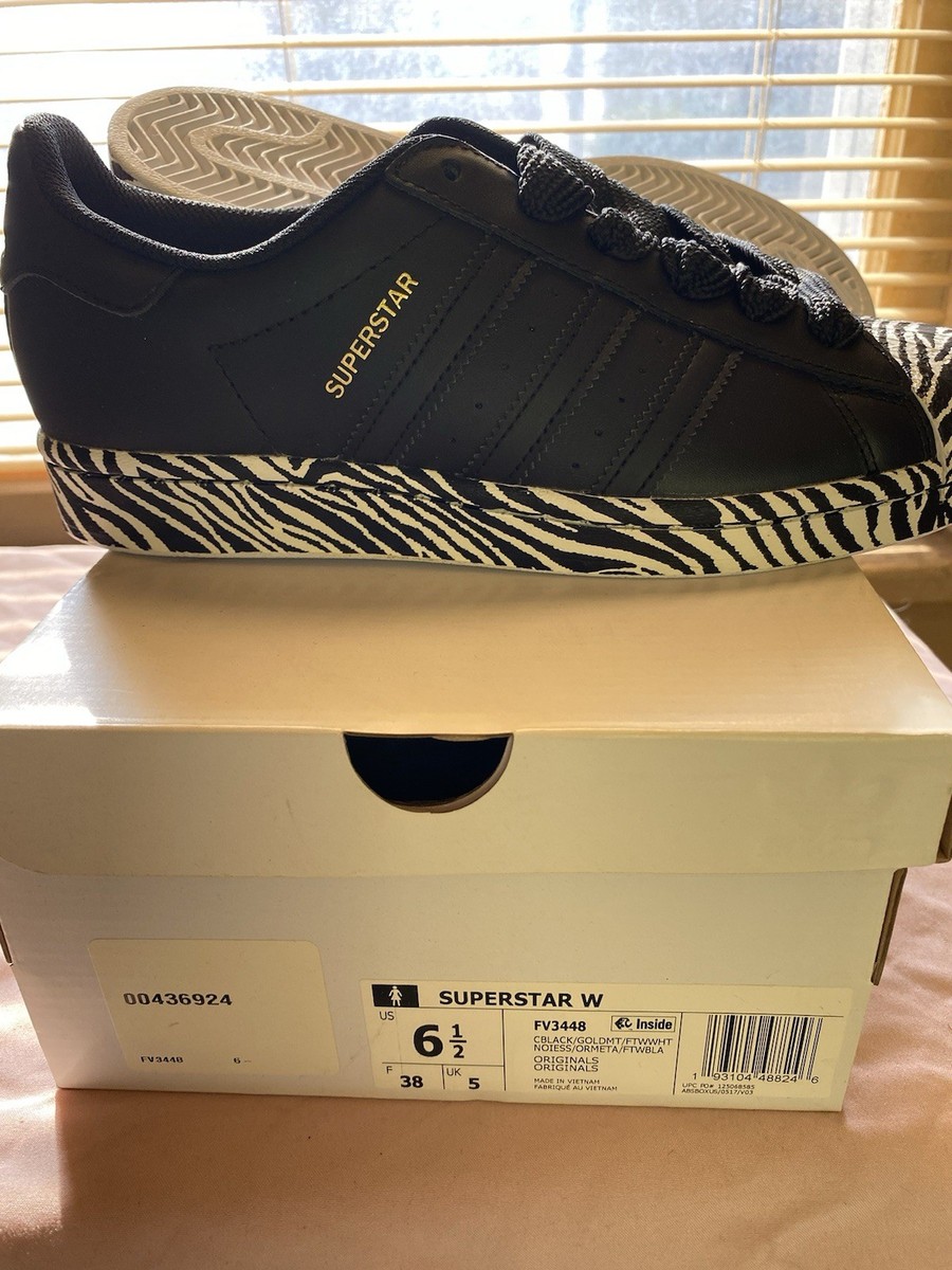 Size Adidas Superstar Zebra Print W for sale online - Main Image