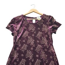 Whimsygoth Purple Velvet Dress Womens Witchy Goth Dark Academia 90s