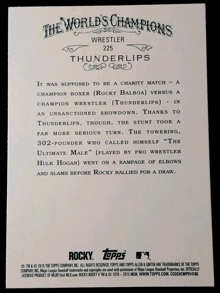 2015 Allen & Ginter Rocky Set Stallone Hogan Mr T Lundgren Weathers Lot x5 - Image 3 of 4