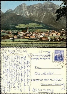 Ansichtskarte Abtenau Ortsansicht mit Kirche vor Gebirgsmassiv 1964
