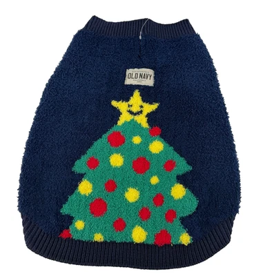 Old Navy Dog Christmas Sweater - Size M - Navy Holiday Tree Festive! - Image 1 of 3