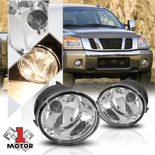 Crystal Clear Lens Fog Light OE Style Bumper Lamps for 05-15 Nissan Titan/Armada