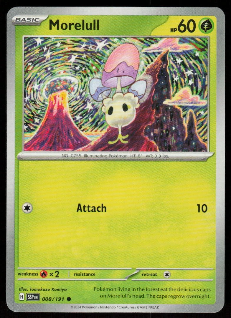 morelull pokemon card (Sword & Shield: Darkness Ablaze) [Fire] x2 Retreat Cost Morelull Holographic Pokmon TCG Pocket