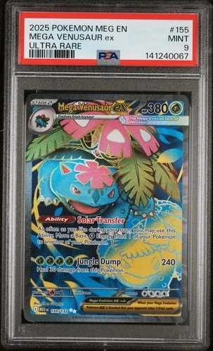 2025 POKEMON MEG EN-MEGA EVOLUTION ULTRA RARE #155 MEGA VENUSAUR EX PSA 9