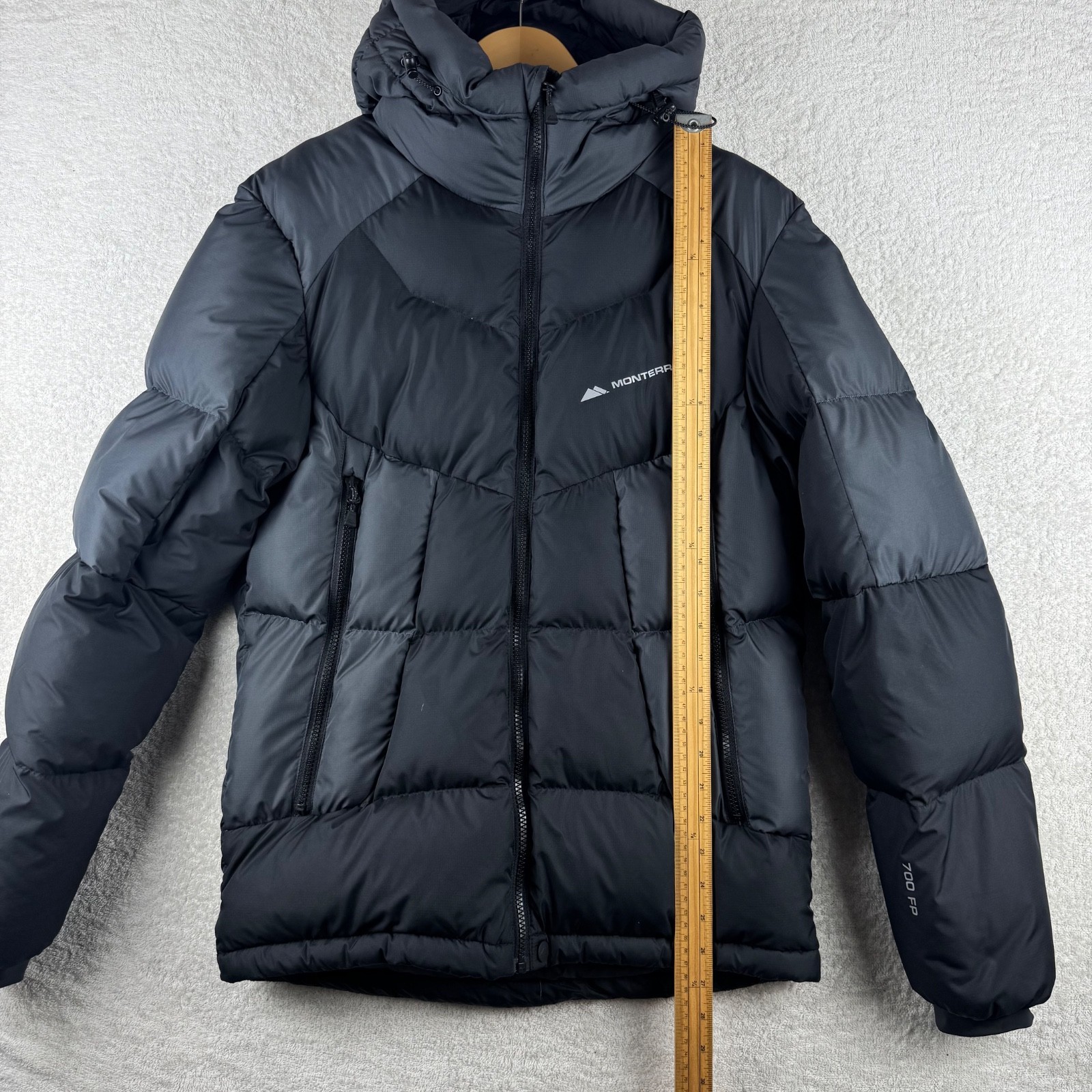 Monterrain Explorer Down Puffer Jacket Men S Black Hooded 700 Fill Lightweight image 8