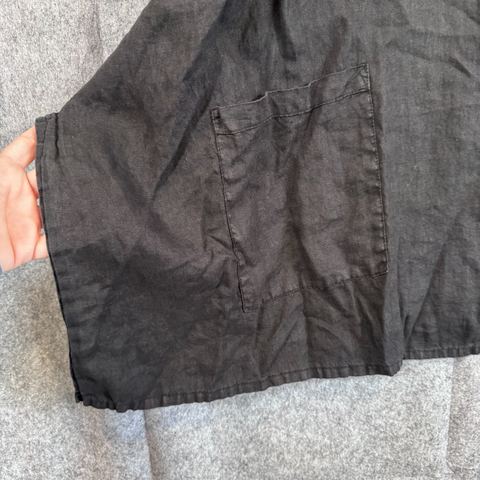 Match Point Linen Top Button Front Asymmetric Lag… - image 5