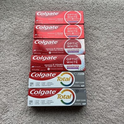 6 Colgate Total & Optic White bundle toothpaste 