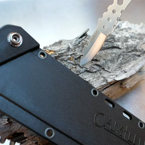 Camillus Carnivore Inject 5" Machete with 5" Trimming Knife and Sheath, Black/Si - Picture 15 of 16
