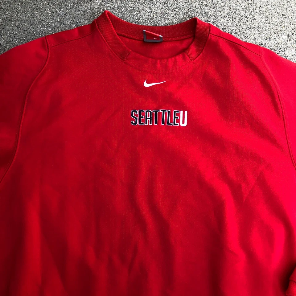 VTG Y2K 00s NIKE Team Seattle University Sweatshirt Men's LG Fit Therma Redhawks - Image 2 of 4